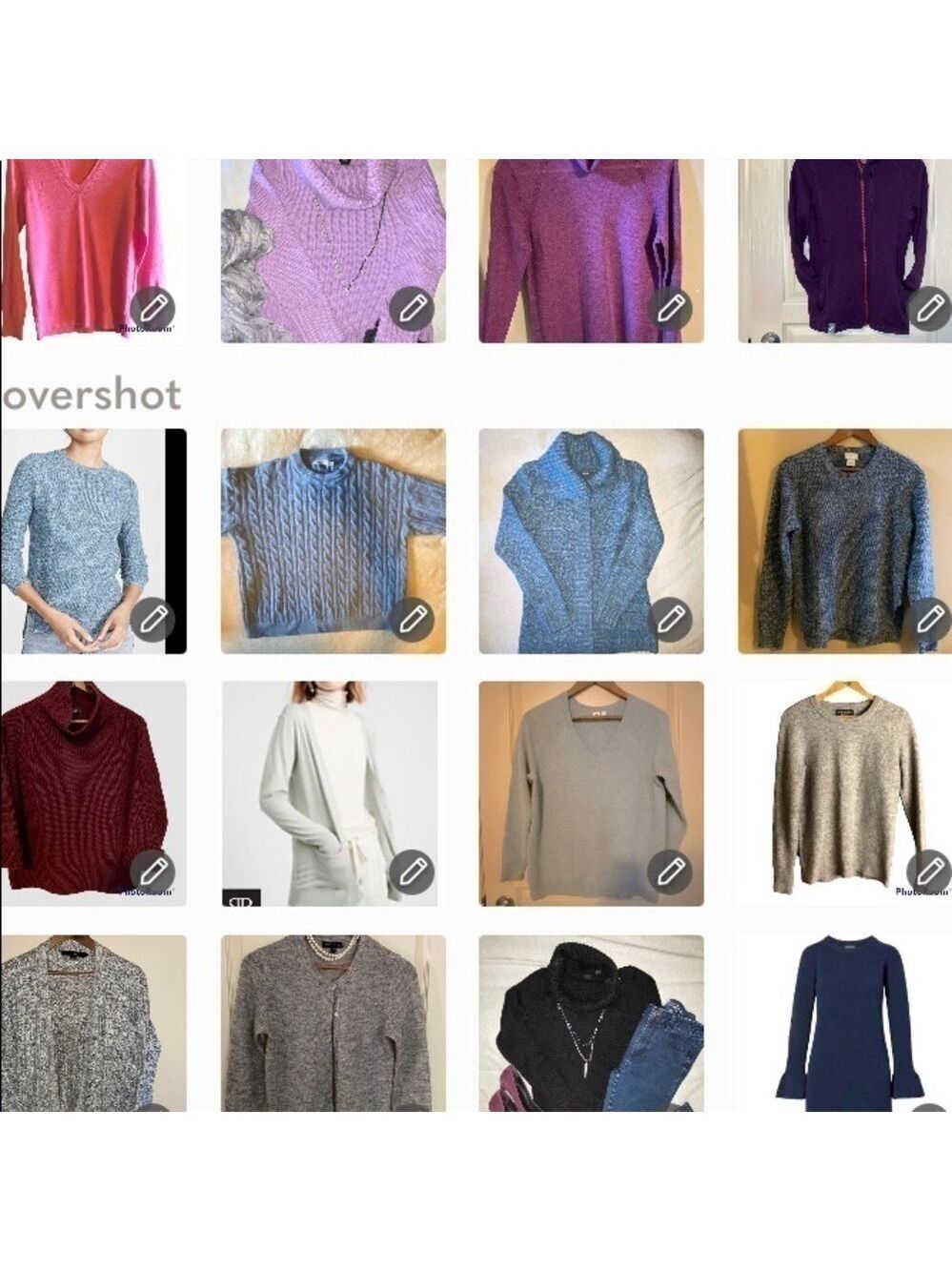 SWEATERS at a glance. Filter/ see my closet for more details.